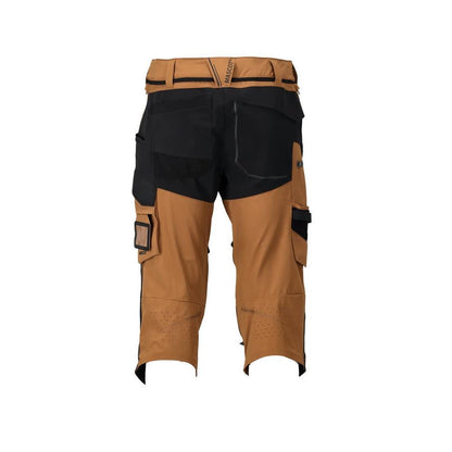Three-quarter length trousers, knee pockets, stretch craftsman three-quarter trousers, nut brown/black