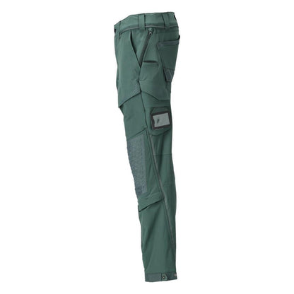 Trousers, knee pockets, stretch, light trousers, forest green