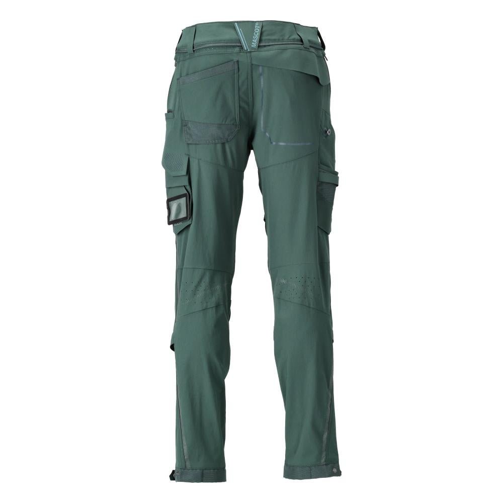 Trousers, knee pockets, stretch, light trousers, forest green