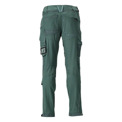 Trousers, knee pockets, stretch, light trousers, forest green