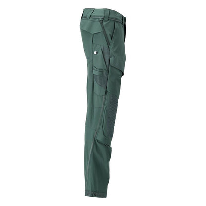 Trousers, knee pockets, stretch, light trousers, forest green