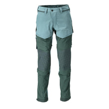 Trousers, knee pockets, stretch, light trousers, light forest green/forest green