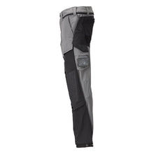 Trousers, knee pockets, stretch, light trousers, anthracite grey/black