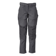 Trousers with knee pockets, women's trousers, anthracite grey