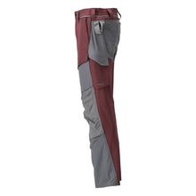 Trousers with knee pockets, ULTIMATE STRETCH trousers, bordeaux/anthracite grey