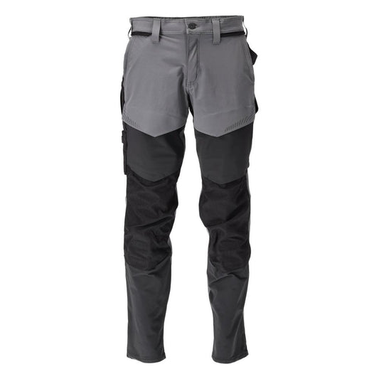 Trousers with knee pockets, ULTIMATE STRETCH trousers, anthracite grey/black