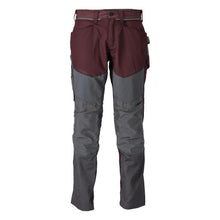 Trousers with knee pockets trousers, bordeaux/anthracite grey