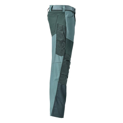 Trousers with knee pockets trousers, light forest green/forest green