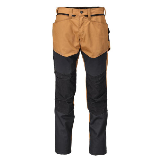 Trousers with knee pockets trousers, nut brown/black