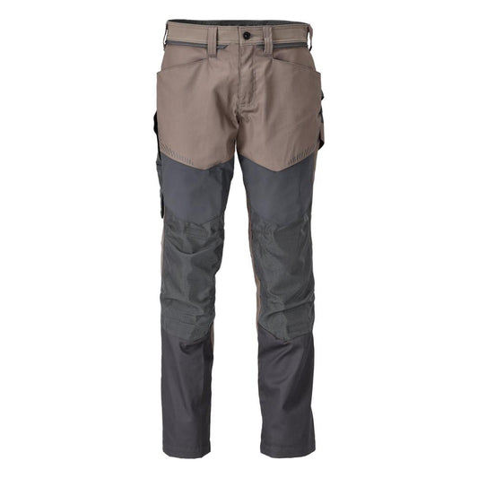 Trousers with knee pockets trousers, dark sand beige/anthracite grey