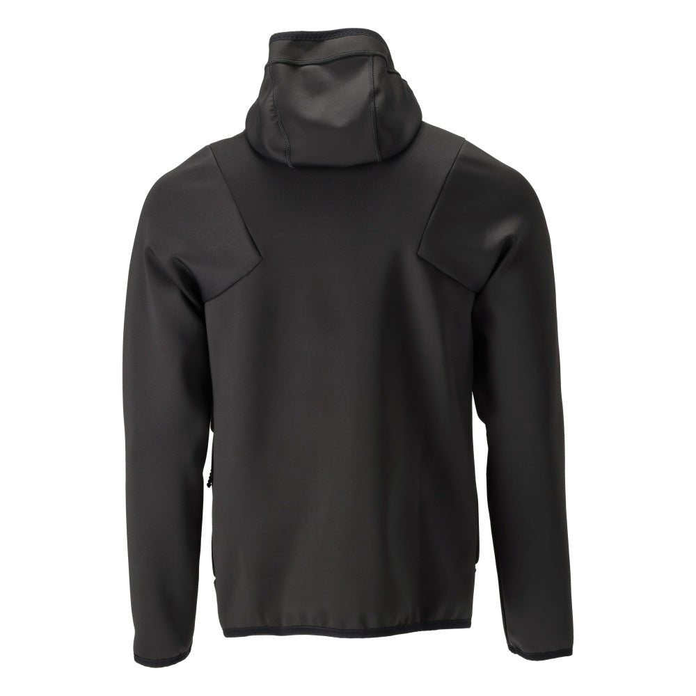 Fleece sweater, hood, zipper microfleece jacket, black