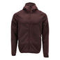 Fleece sweater, hood, zip microfleece jacket, burgundy