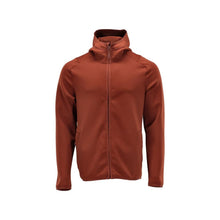Fleece sweater, hood, zip microfleece jacket, autumn red