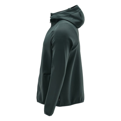 Fleece sweater, hood, zip microfleece jacket, forest green