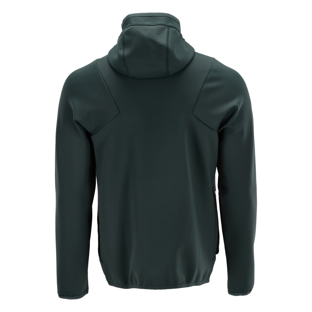 Fleece sweater, hood, zip microfleece jacket, forest green