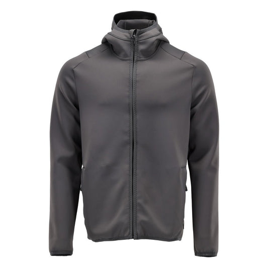 Fleece sweater, hood, zip microfleece jacket, anthracite gray