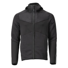Fleece sweater, hood, zipper microfleece jacket, black