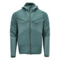 Fleece sweater, hood, zip microfleece jacket, light forest green