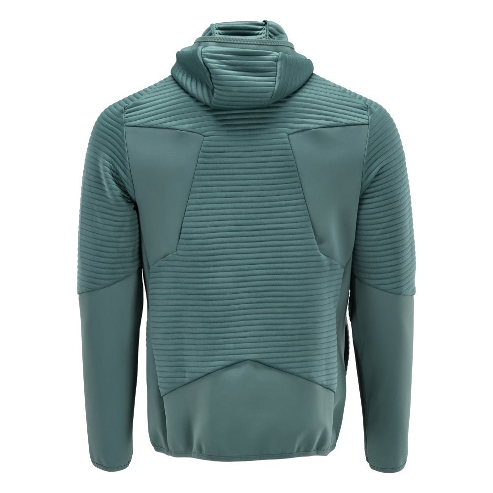 Fleece sweater, hood, zip microfleece jacket, light forest green