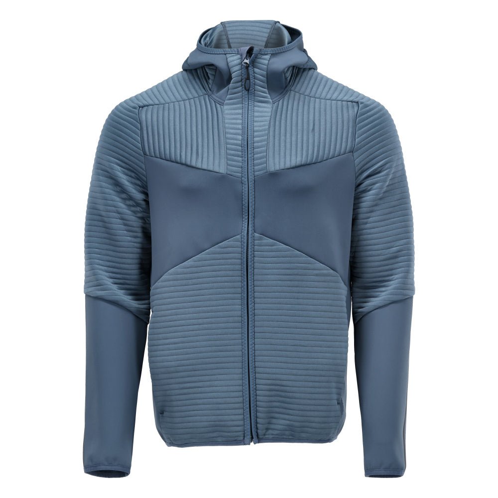 Fleece sweater, hood, zipper microfleece jacket, stone blue