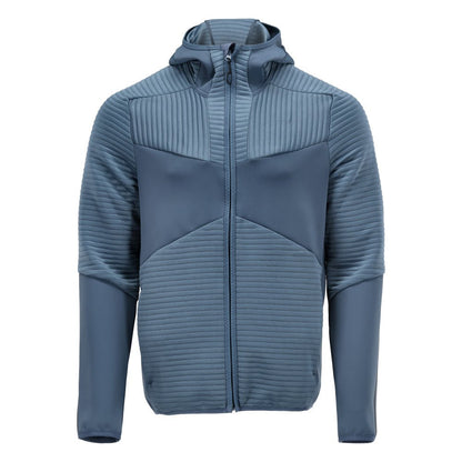 Fleece sweater, hood, zipper microfleece jacket, stone blue