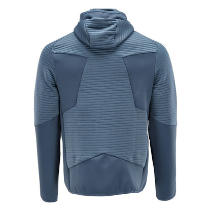 Fleece sweater, hood, zipper microfleece jacket, stone blue
