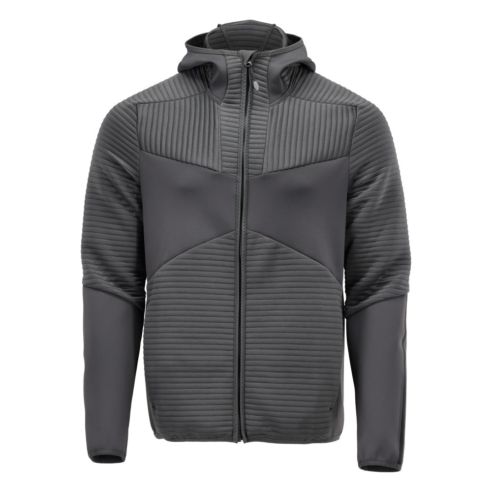Fleece sweater, hood, zip microfleece jacket, anthracite gray