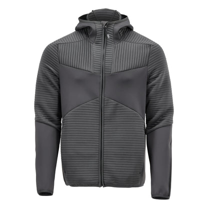 Fleece sweater, hood, zip microfleece jacket, anthracite gray