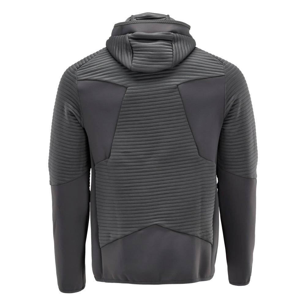 Fleece sweater, hood, zip microfleece jacket, anthracite gray