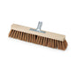 The Nölle Profi Brush Hall Broom 50 cm Poly-Coconut with Metal Handle Holder from Nölle Profi Brush Brush & Paintbrush Technology e.K. is depicted with a wooden block and brown bristles on a white background.