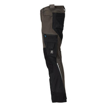 Trousers with knee pockets, stretch, light trousers, dark anthracite/black