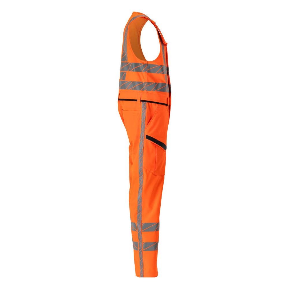 Combination trousers with thigh pockets, stretch combination trousers, hi-vis orange