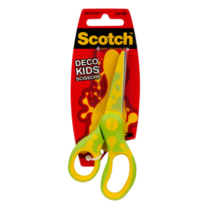 The Scotch™ DECO children's scissors (green, blue, or pink), 13 cm from 3M Deutschland GmbH, are individually packaged and ideal for craft projects. Suitable for children from 6 years old, with rounded tips in a plastic case.