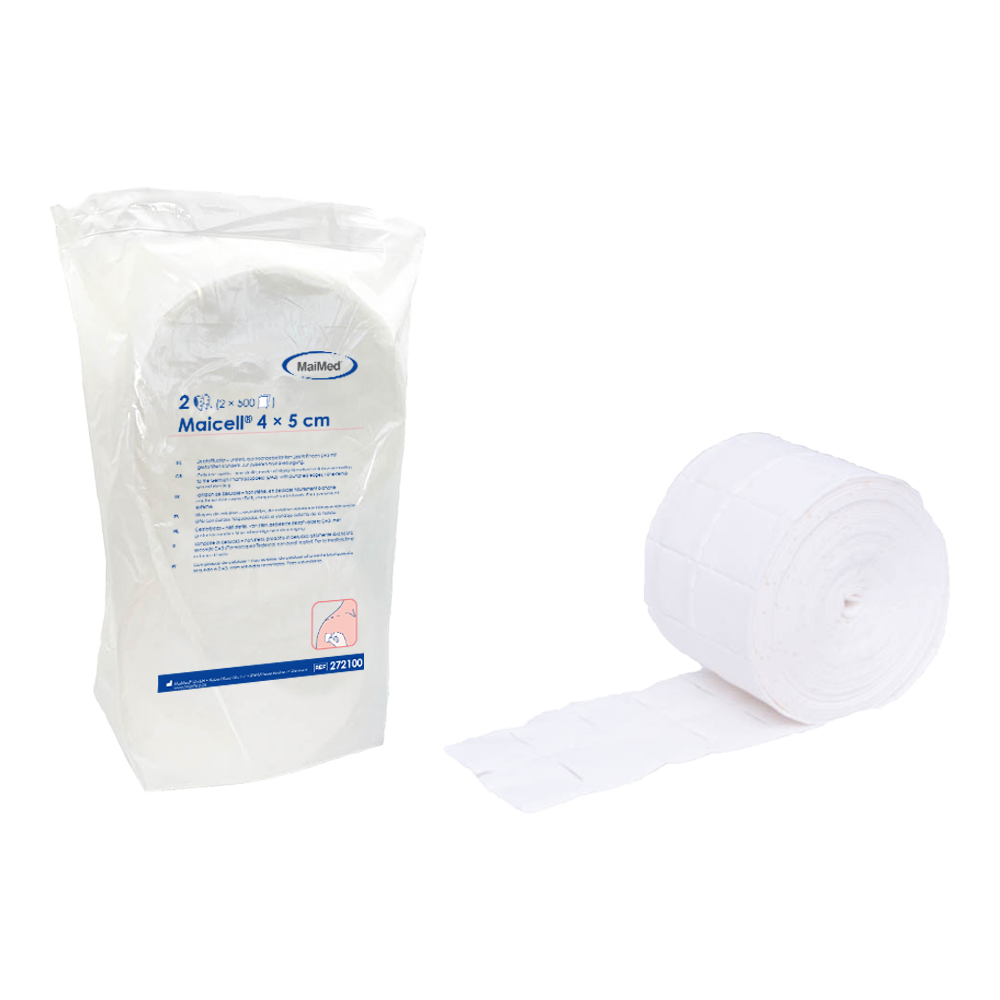 Maicell non-sterile 4x5cm cellulose swabs, 2x500 pieces/pack. | Pack (1000 pieces)