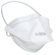 Weiße Einwegmaske ubiQ®³ FFP3 NR D & Typ IIR Maske von DACH Schutzkleidung GmbH & Co. KG mit Kopfband, konzipiert für den zuverlässigen Arbeitsschutz; in einem Karton mit 18 Schachteln.