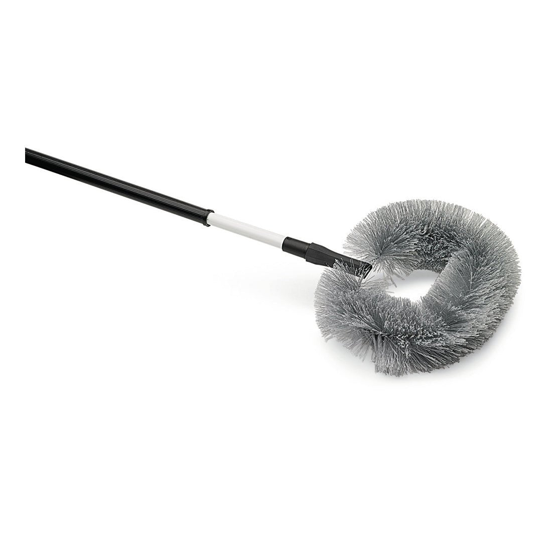Die Nölle Profi Brush Staubbiene oval mit Teleskopstiel bis 170 cm, synthetisch von Nölle Profi Brush Bürsten- & Pinseltechnik e.K. verfügt über steife synthetische Borsten und einen ausziehbaren Stiel, abgebildet auf einem schlichten weißen Hintergrund.