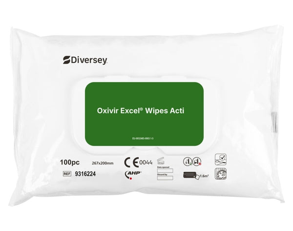 Oxivir® Excel Wipe Acti disinfectant wipes with a broad spectrum of action | Pack (100 wipes)