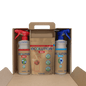 The Dr. Schnell ECOLUTION Starter Kit from DR.SCHNELL GmbH & Co. KGaA contains spray bottles and FOROL & MILIZID sticks (450 g) in a box - an eco-friendly cleaning solution with CO2 reduction benefits.