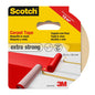 Packaging for Scotch® carpet tape, 42022050 from 3M Deutschland GmbH, white, 50 mm x 20 m; "extra strong" tape, depicted on carpet/vinyl for repairs. One roll covers up to 12 m².