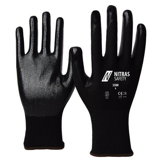 NITRAS nylon gloves, black