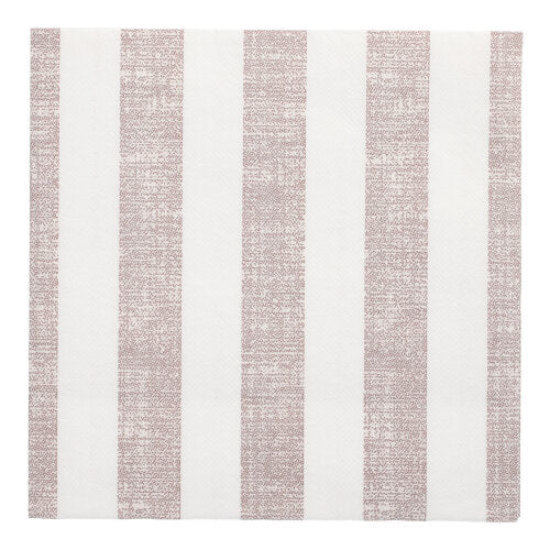 Die PAPSTAR 50 Servietten "ROYAL Collection" 1/4-Falz 40 x 40 cm mocca der PAPSTAR GmbH zeichnen sich durch ein minimalistisches Design mit gewebter Struktur und abwechselnd weißen und hellbraunen Längsstreifen aus.