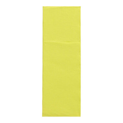 A single yellow rectangular napkin from the PAPSTAR 50 napkins "DAILY Collection" (48 x 30 cm, cutlery fold) by PAPSTAR GmbH is depicted vertically on a white background and appears smooth with a slight top fold.
