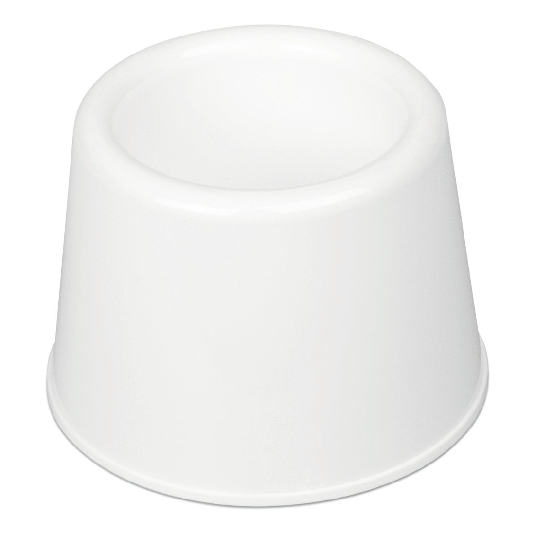 The Nölle Profi Brush WC-Pot (10 cm, white, plastic) from Nölle Profi Brush Bürsten- & Pinseltechnik e.K., ideal for hygiene items like the toilet brush, features a wide base and a narrow opening - perfect for the bathroom.