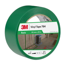 3M™ General Purpose PVC Tape 764, Green, 50mm x 33m, 0.13mm, Individually Wrapped | Pack (1 roll)