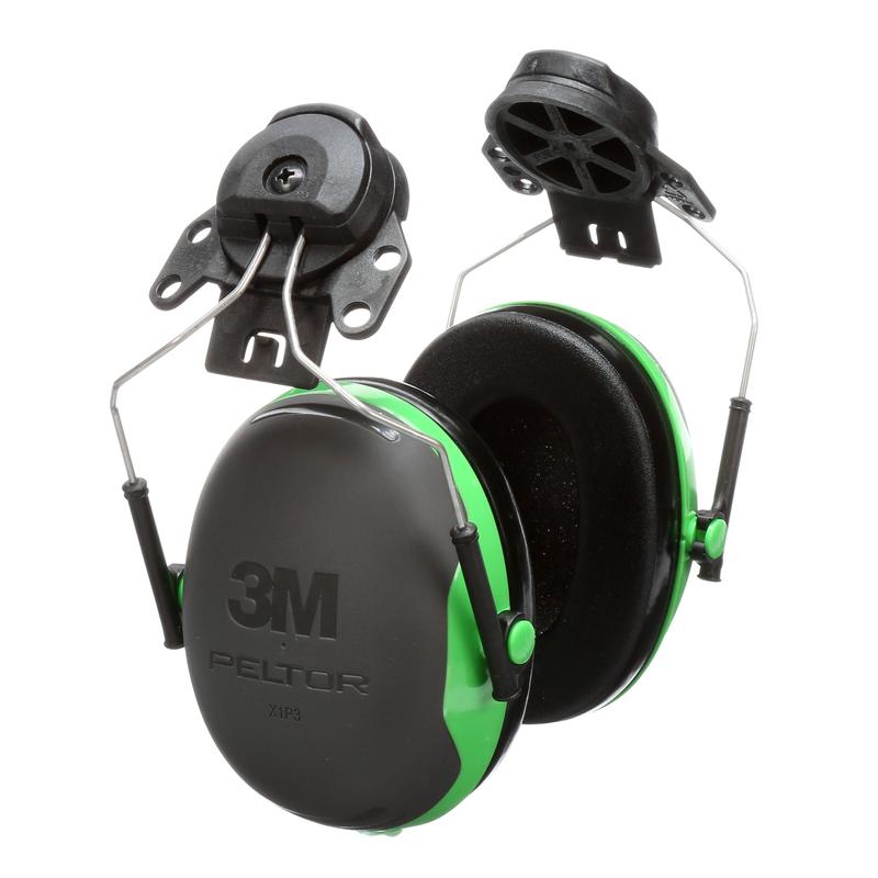 3M™ PELTOR™ ear muffs, green, helmet mount, X1P3 | Pack (1 pair)