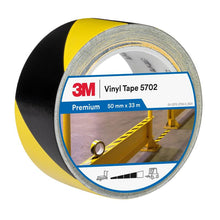 3M™ Hazard Marking Tape 5702, Yellow/Black, 50mm x 33m, 0.14mm, Individually Conveniently Packed | Pack (1 roll)
