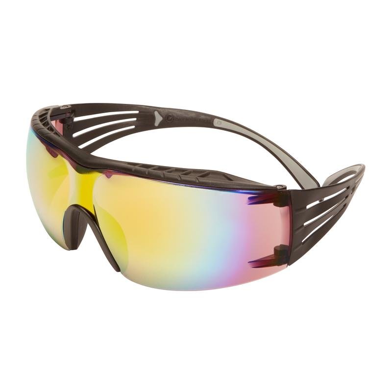 3M™ SecureFit™ 400X Safety Glasses, Black/Black Temples, Anti-Scratch Coating, Orange Mirror Lens, SF416XAS-BLK-EU, 20 per pack | Pack (1 piece)