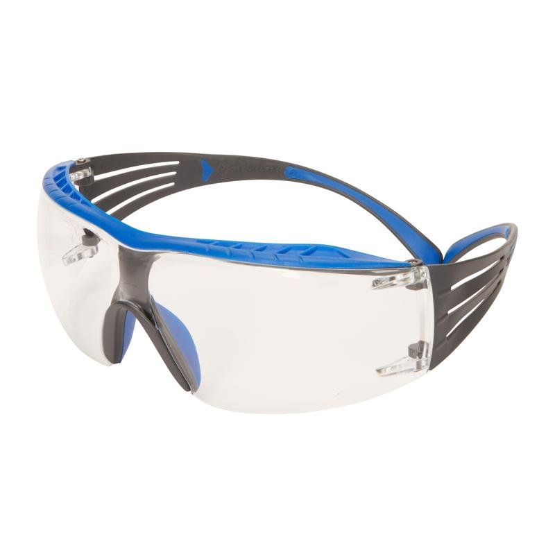 3M™ SecureFit™ 400X Safety Glasses, Blue/Grey Temples, Scotchgard™ Anti-Fog/Anti-Scratch Coating (K&N), Clear Lens, SF401XSGAF-BLU-EU, 20 per pack | Pack (1 piece)