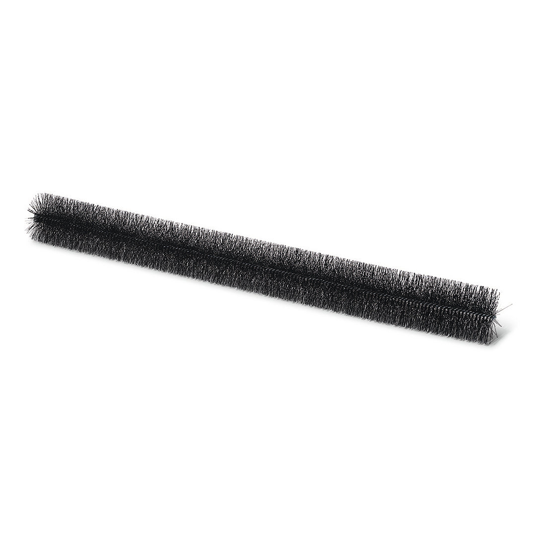 A Nölle Profi Brush gutter brush (120 cm, Ø 12 cm, plastic-coated) from Nölle Profi Brush Bürsten- & Pinseltechnik e.K. with dense bristles lies horizontally on a white surface.
