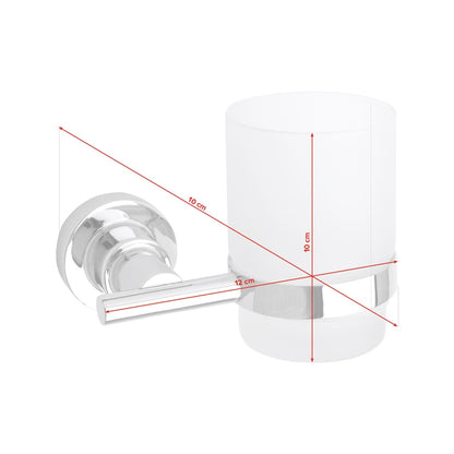 tesa Luup Zahnbürstenhalter, verchromt, inkl. Klebelösung – Abmessungen
